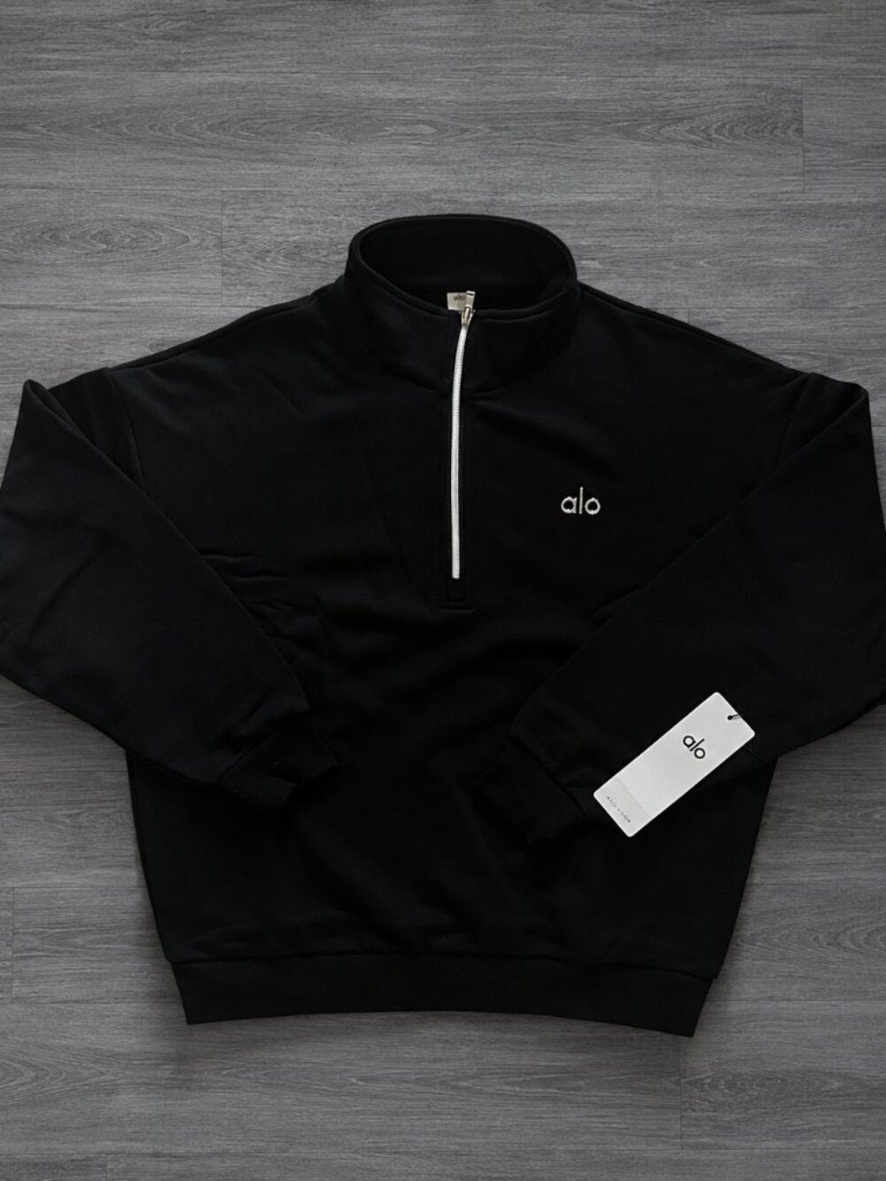ALO Yoga Accolade Black 1/4 Zip Pullover Sweatshirt - NWT